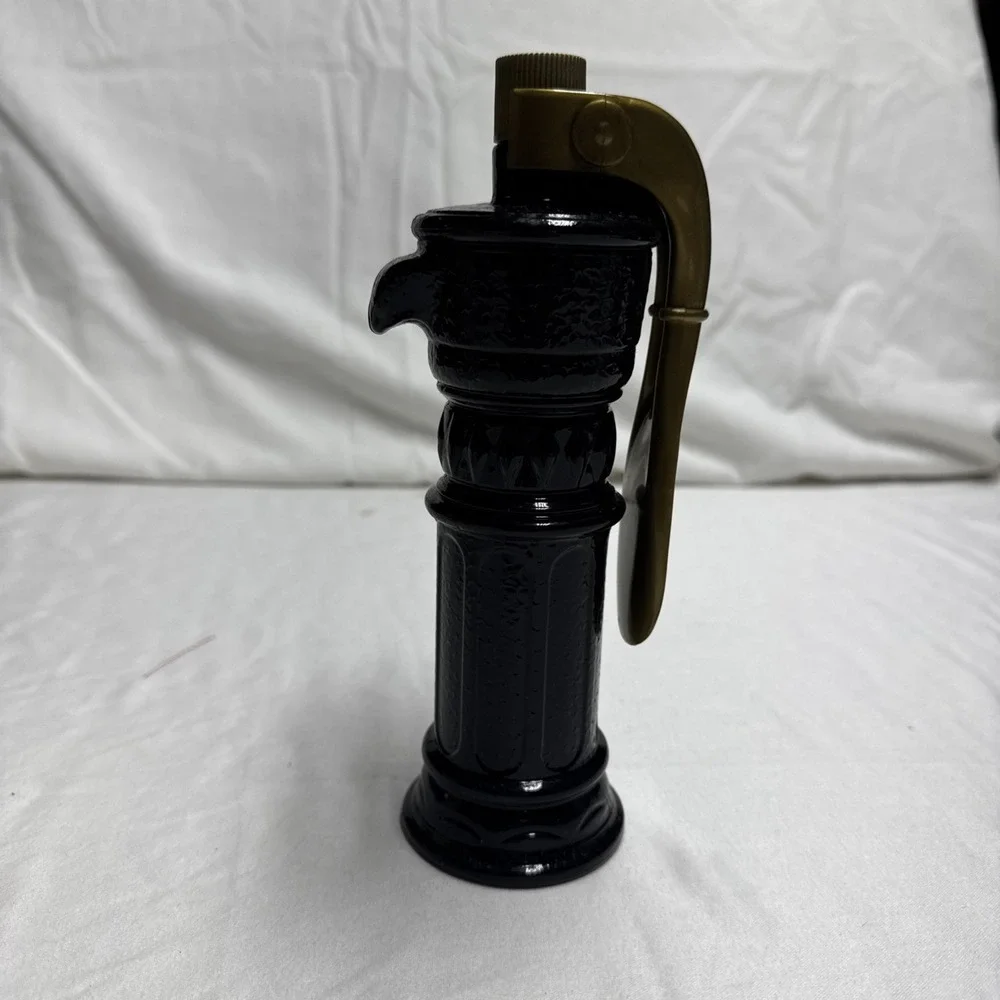 Vintage Avon Hand Water Pump Glass Decanter Leather After Shave Lotion Full